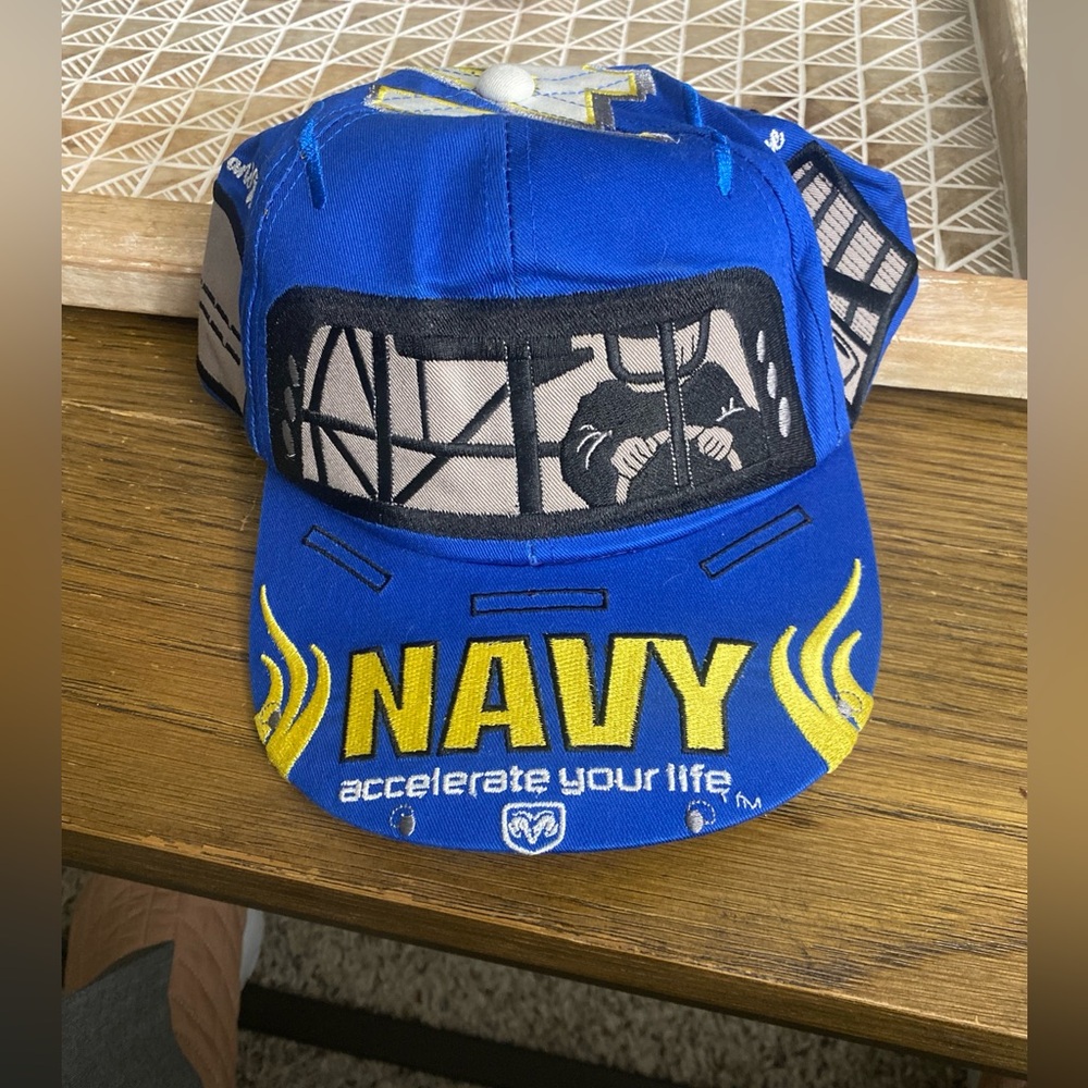 Navy nascar #14 David Stremme baseball cap